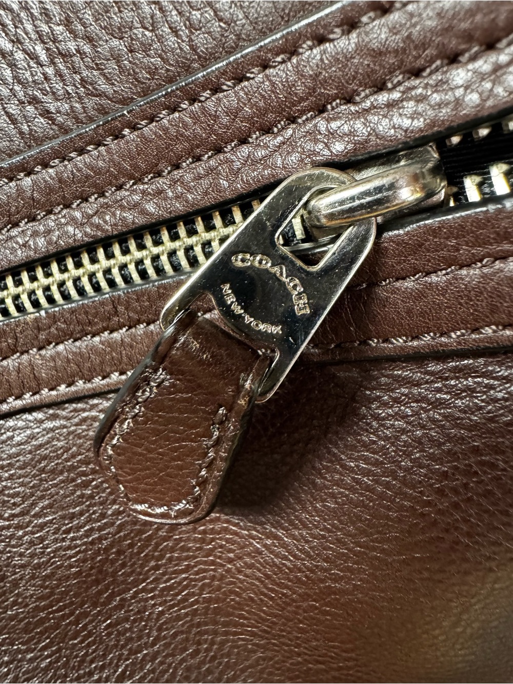 COACH Brown Leather Messenger Bag Men’s Women’s Unisex Shoulder Crossbody Large - Picture 9 of 15